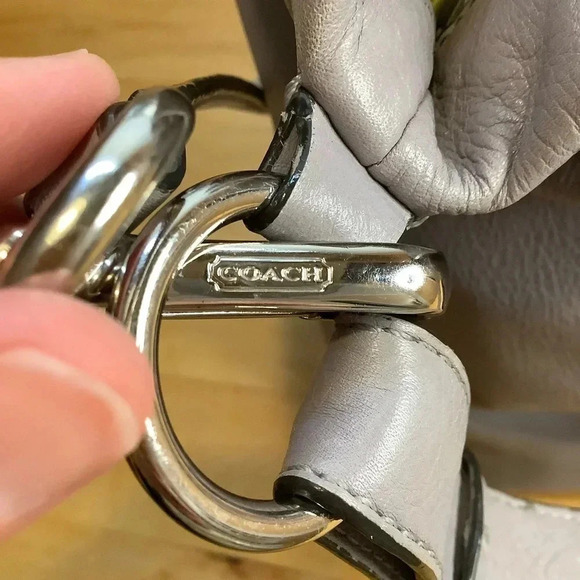COACH Pebble Grey Madison Isabelle Leather Bag - Picture 9 of 16